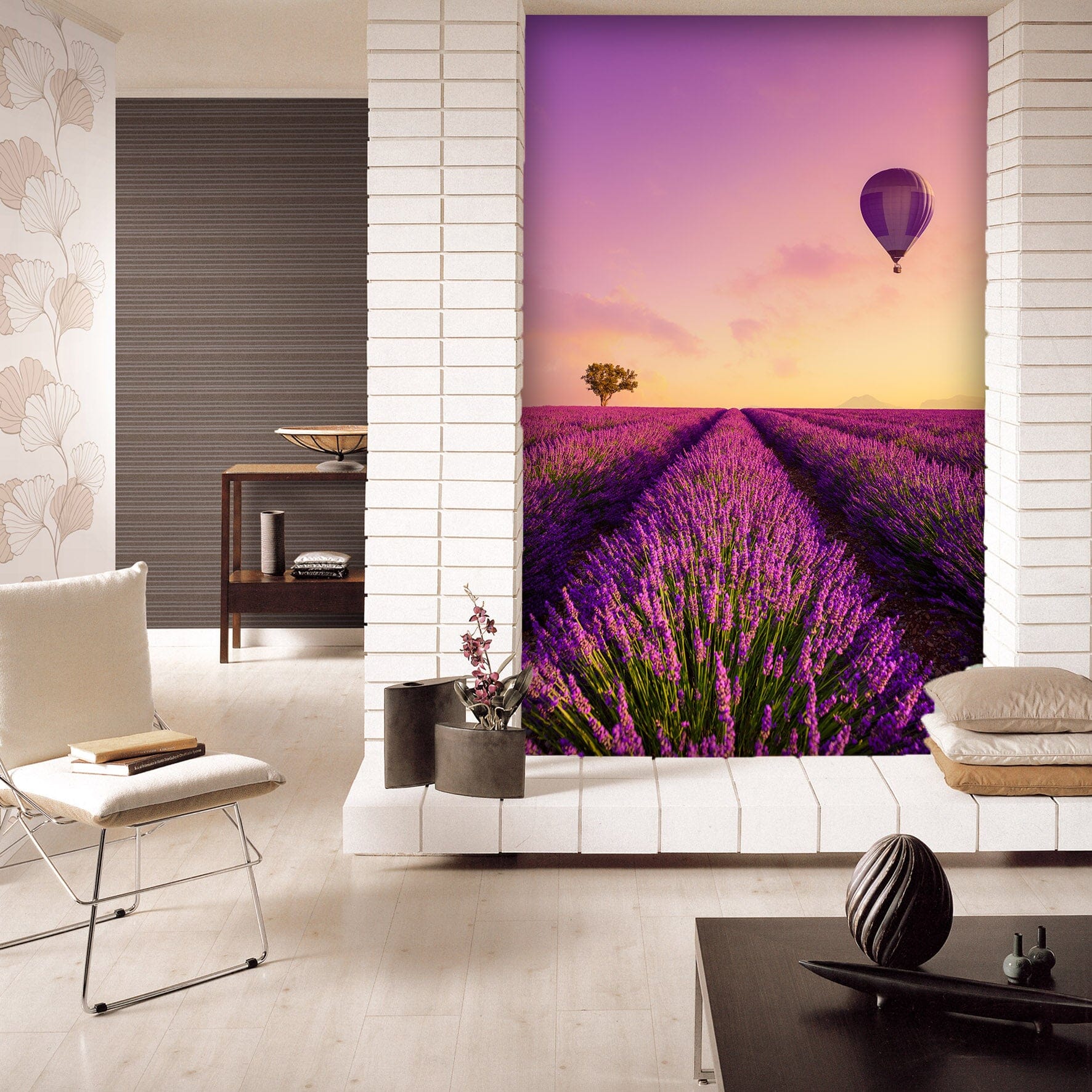 3D Lavender Grassland 081 Wall Murals Wallpaper AJ Wallpaper 2