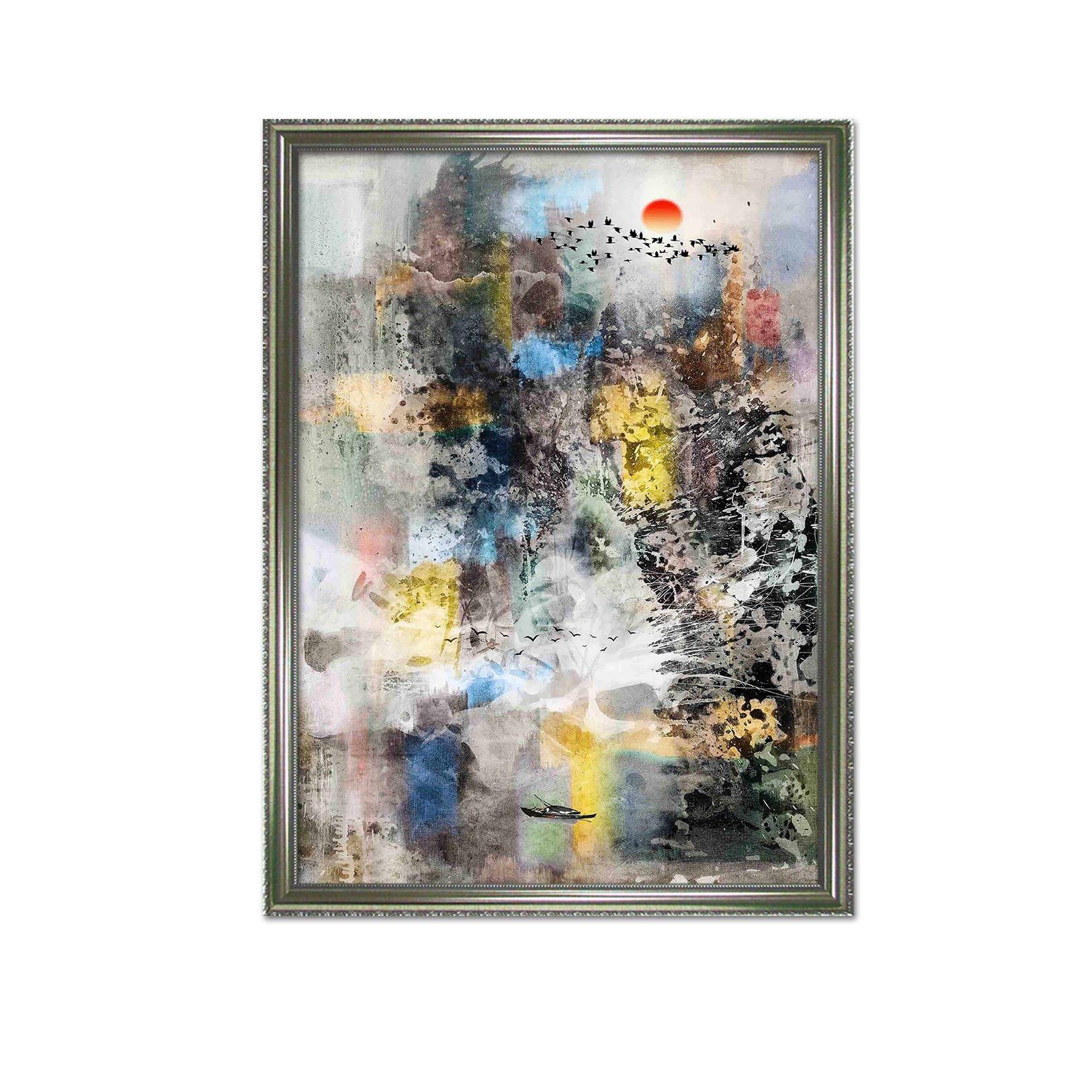 3D Ink Landscape 077 Fake Framed Print Painting Wallpaper AJ Creativity Home