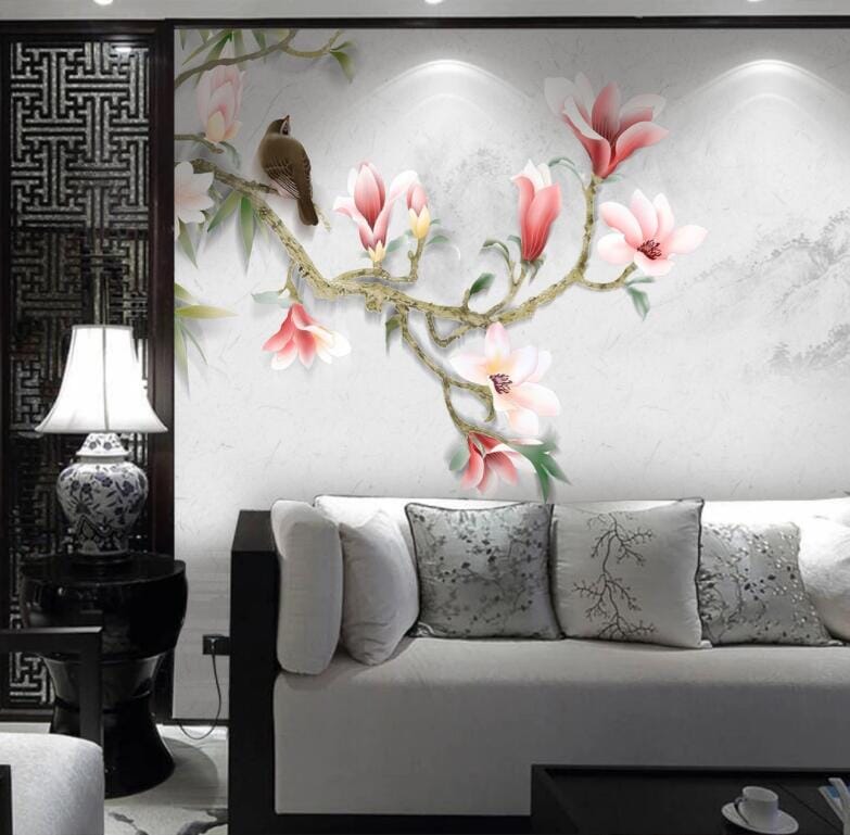 3D Lily Boat WC479 Wall Murals Wallpaper AJ Wallpaper 2