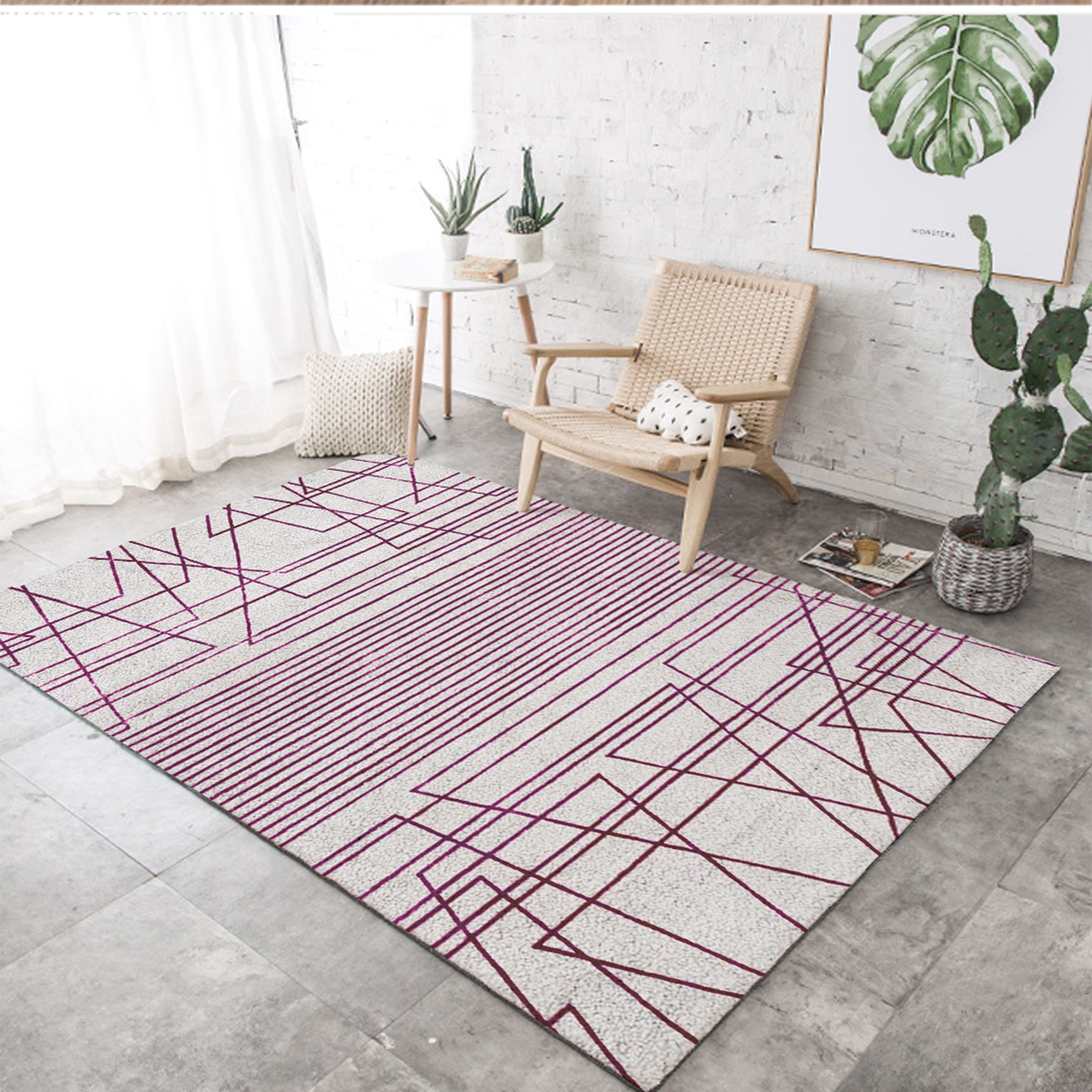 3D Purple Lines WG118 Non Slip Rug Mat Mat AJ Creativity Home