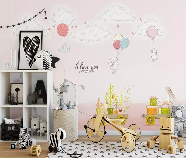 3D Bear Balloon 687 Wall Murals Wallpaper AJ Wallpaper 2