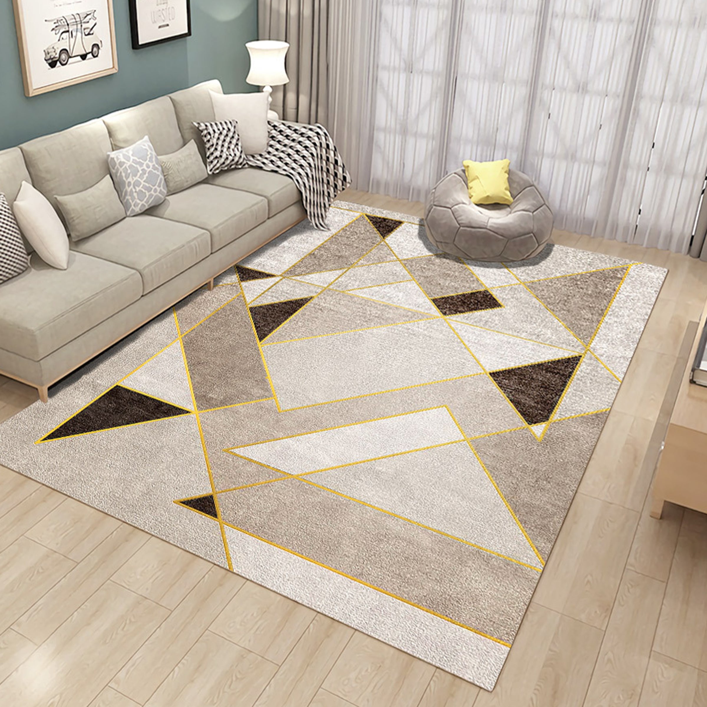 3D Color Geometry WG188 Non Slip Rug Mat Mat AJ Creativity Home