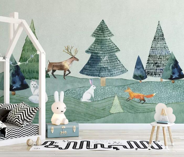 3D Animal Forest 443 Wall Murals Wallpaper AJ Wallpaper 2