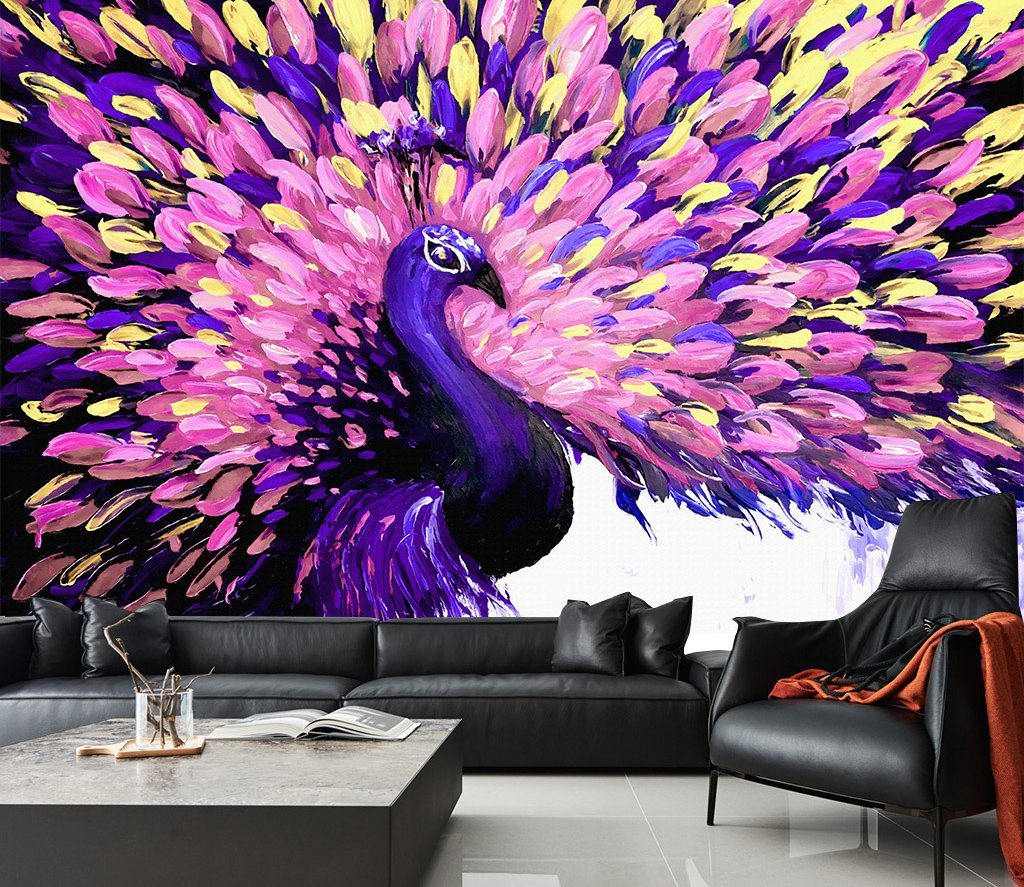 3D Flower Peacock 425 Wall Murals Wallpaper AJ Wallpaper 2