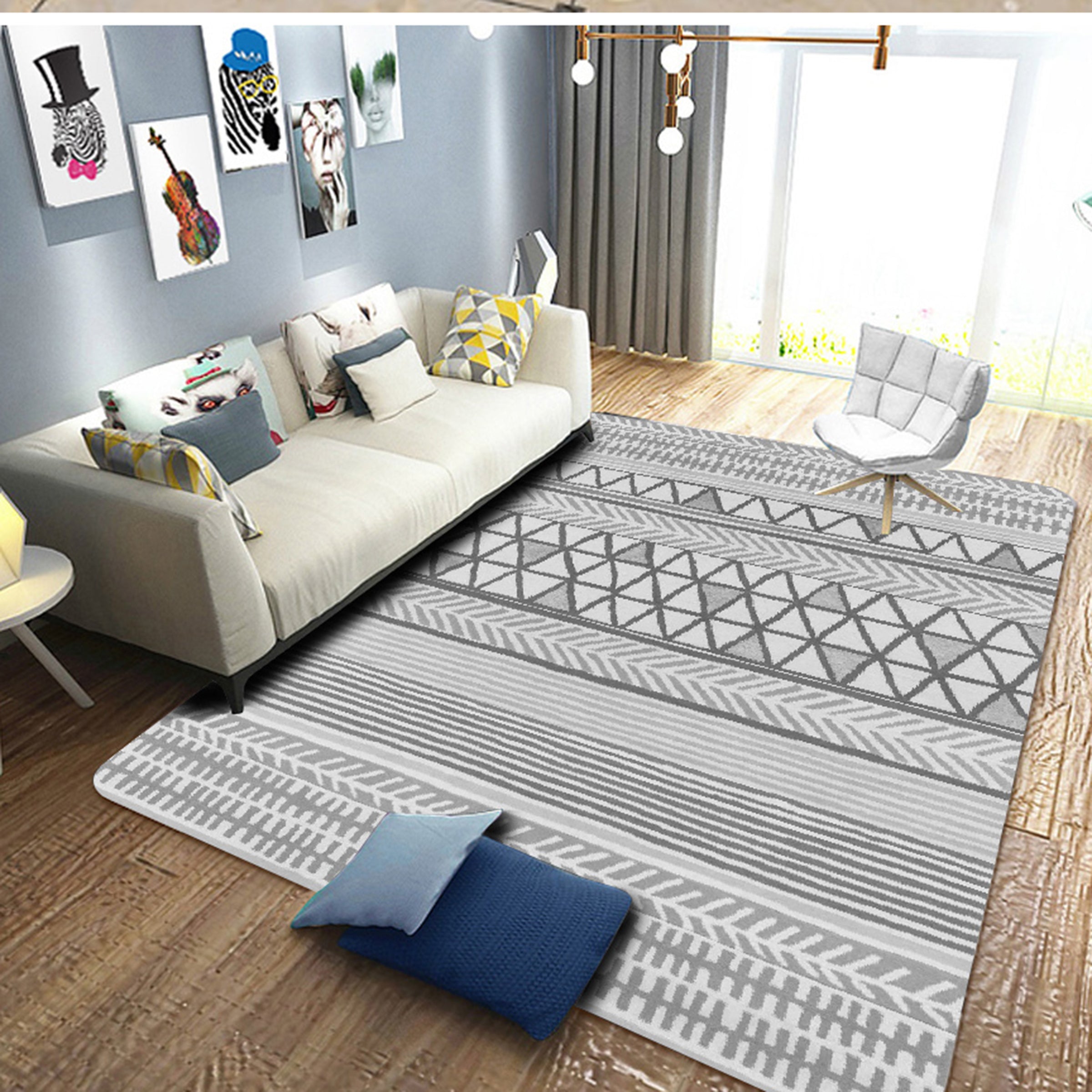 3D Color Geometry WG207 Non Slip Rug Mat Mat AJ Creativity Home