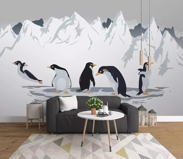 3D Arctic Penguin 1326 Wall Murals Wallpaper AJ Wallpaper 2