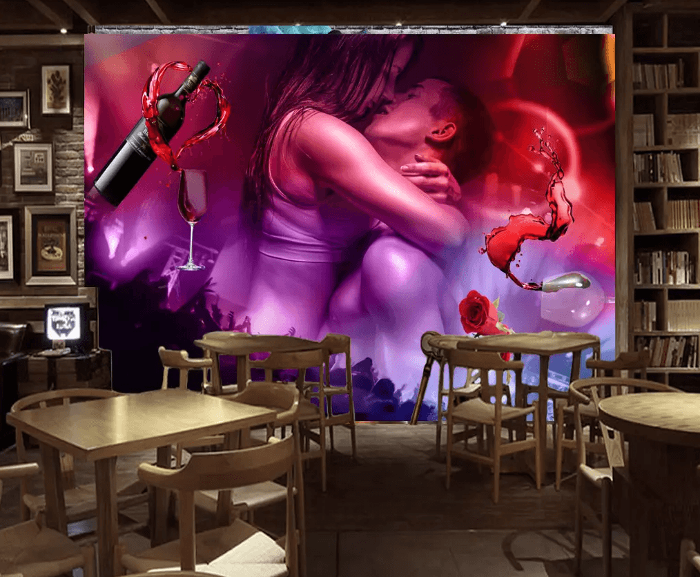 3D Red Wine Rose 325 Wallpaper AJ Wallpaper 2