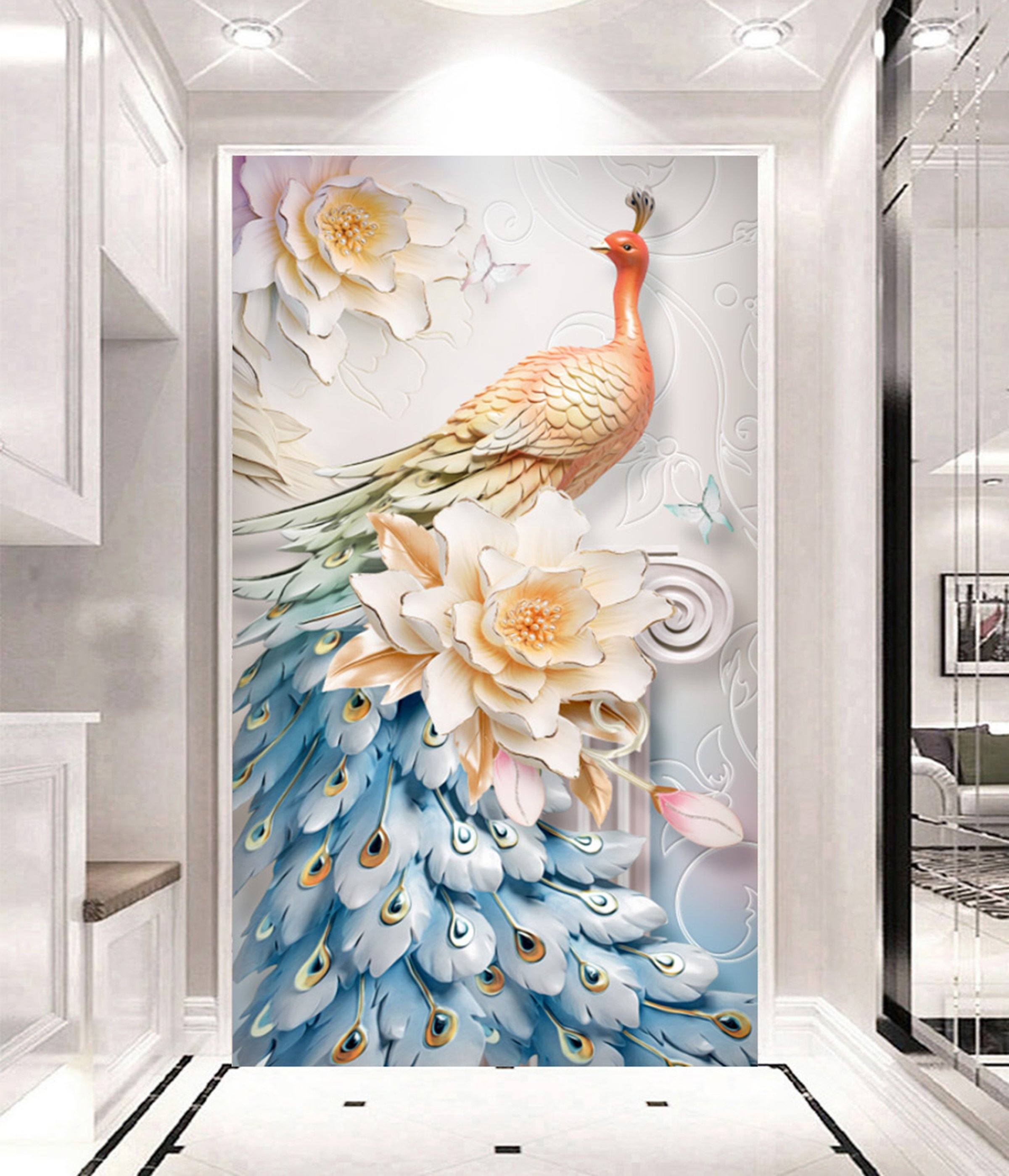 3D Peacock 107 Wall Murals Wallpaper AJ Wallpaper 2