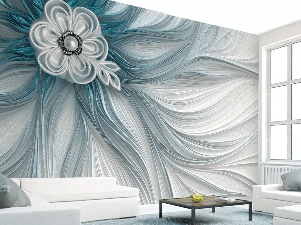 3D Pearl Flower Silk 279 Wallpaper AJ Wallpaper 2