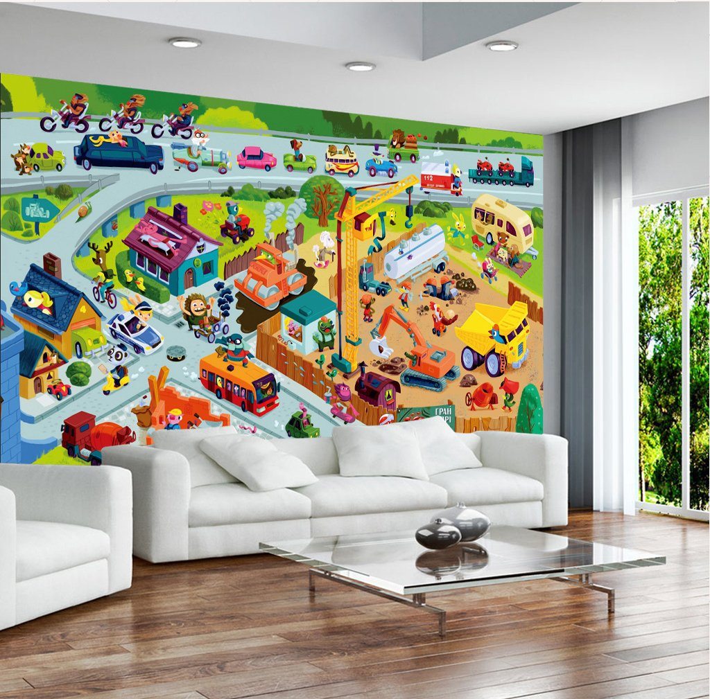 3D Car World 858 Wall Murals Wallpaper AJ Wallpaper 2