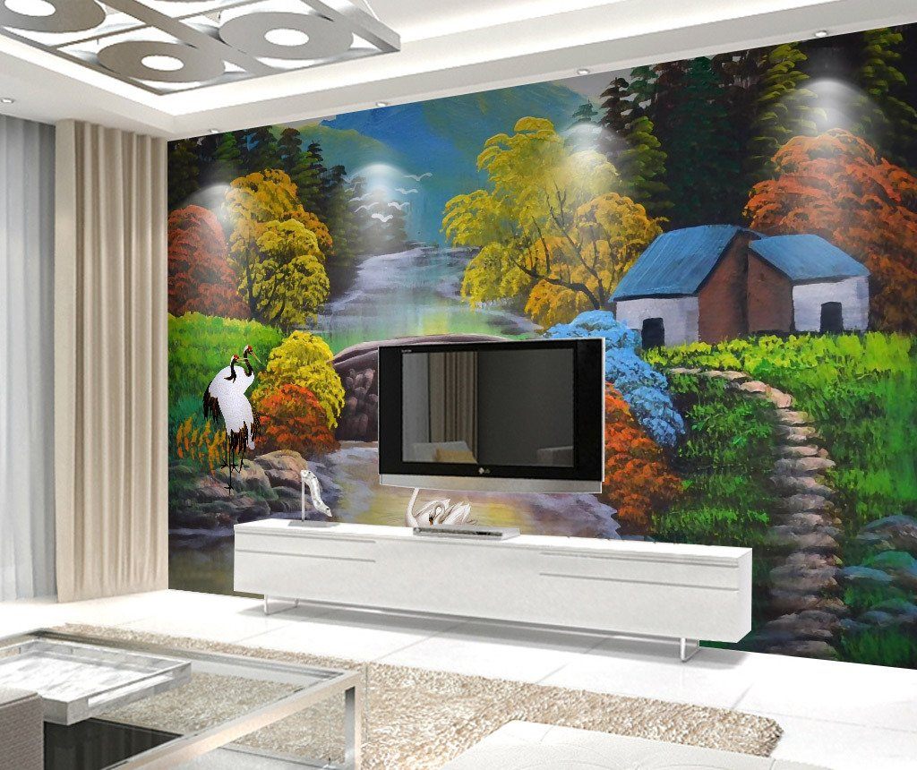 3D Red Crowned Crane 169 Wall Murals Wallpaper AJ Wallpaper 2