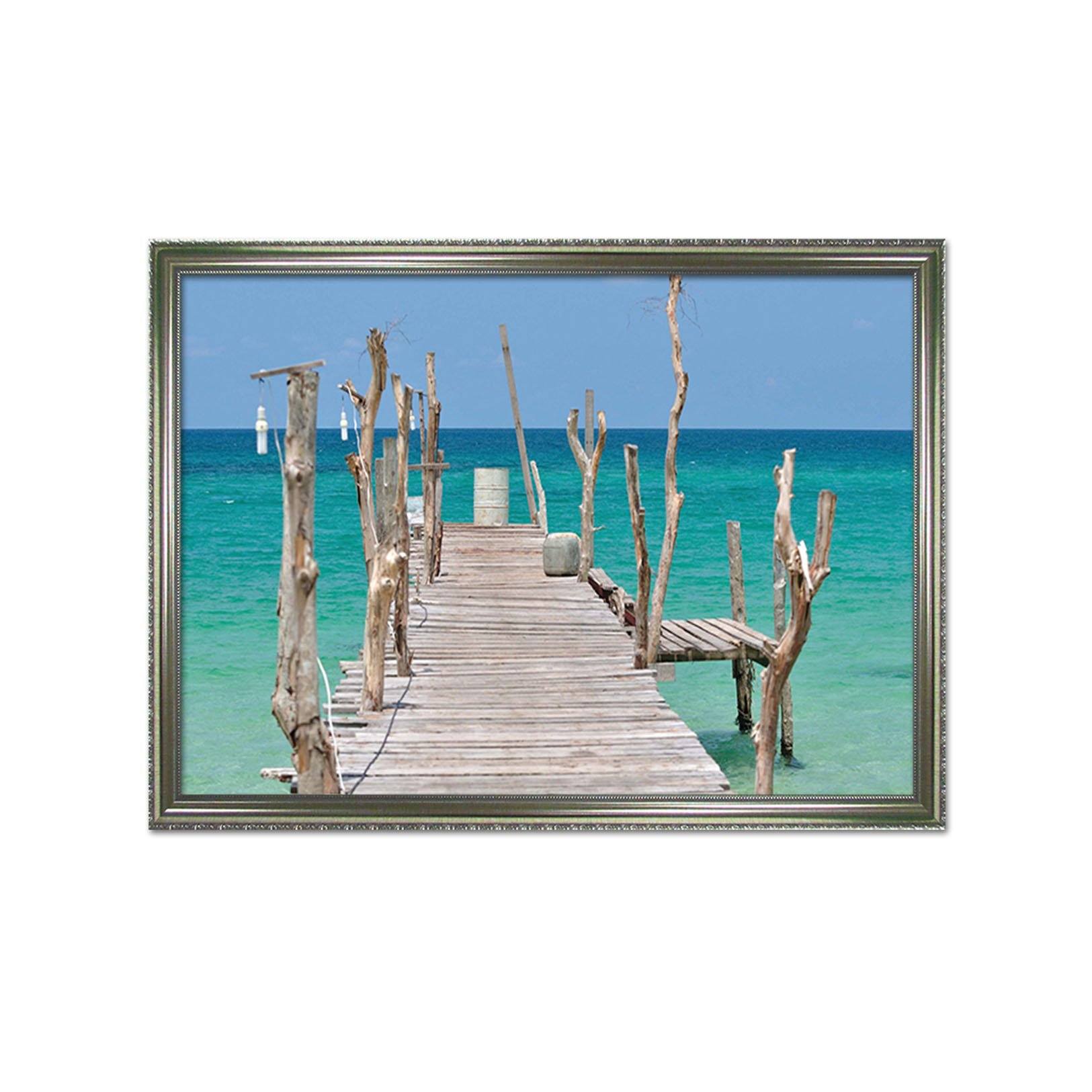 3D Wooden Bridge 066 Fake Framed Print Painting Wallpaper AJ Creativity Home