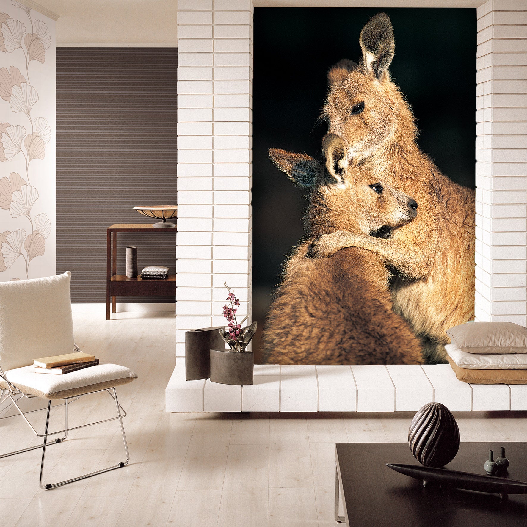 3D Cute Kangaroo 007 Wall Murals Wallpaper AJ Wallpaper 2