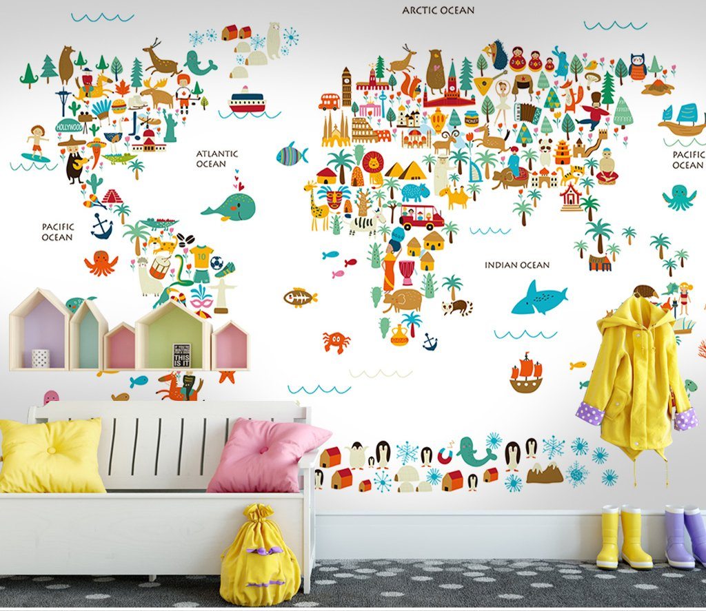3D Animal Map 844 Wall Murals Wallpaper AJ Wallpaper 2