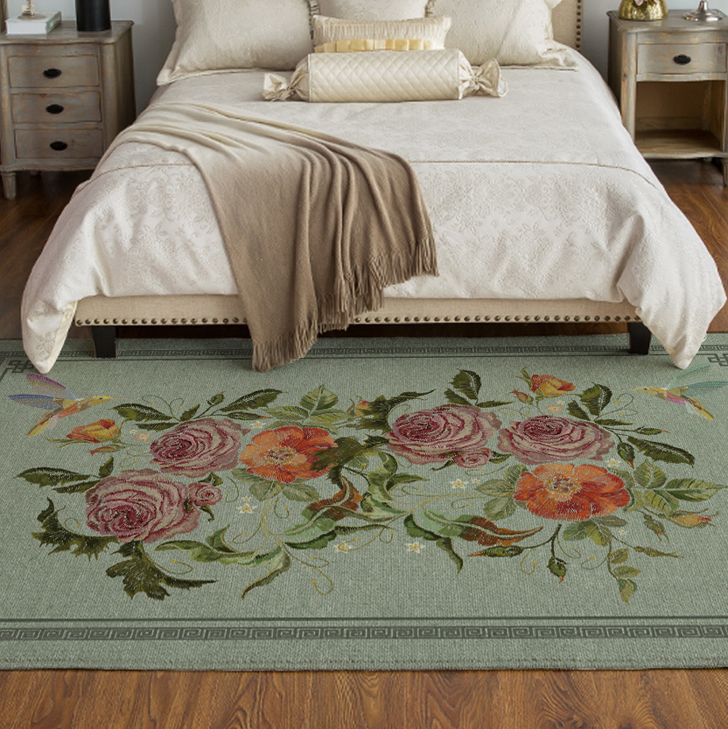 3D Flower Bird WG466 Non Slip Rug Mat Mat AJ Creativity Home