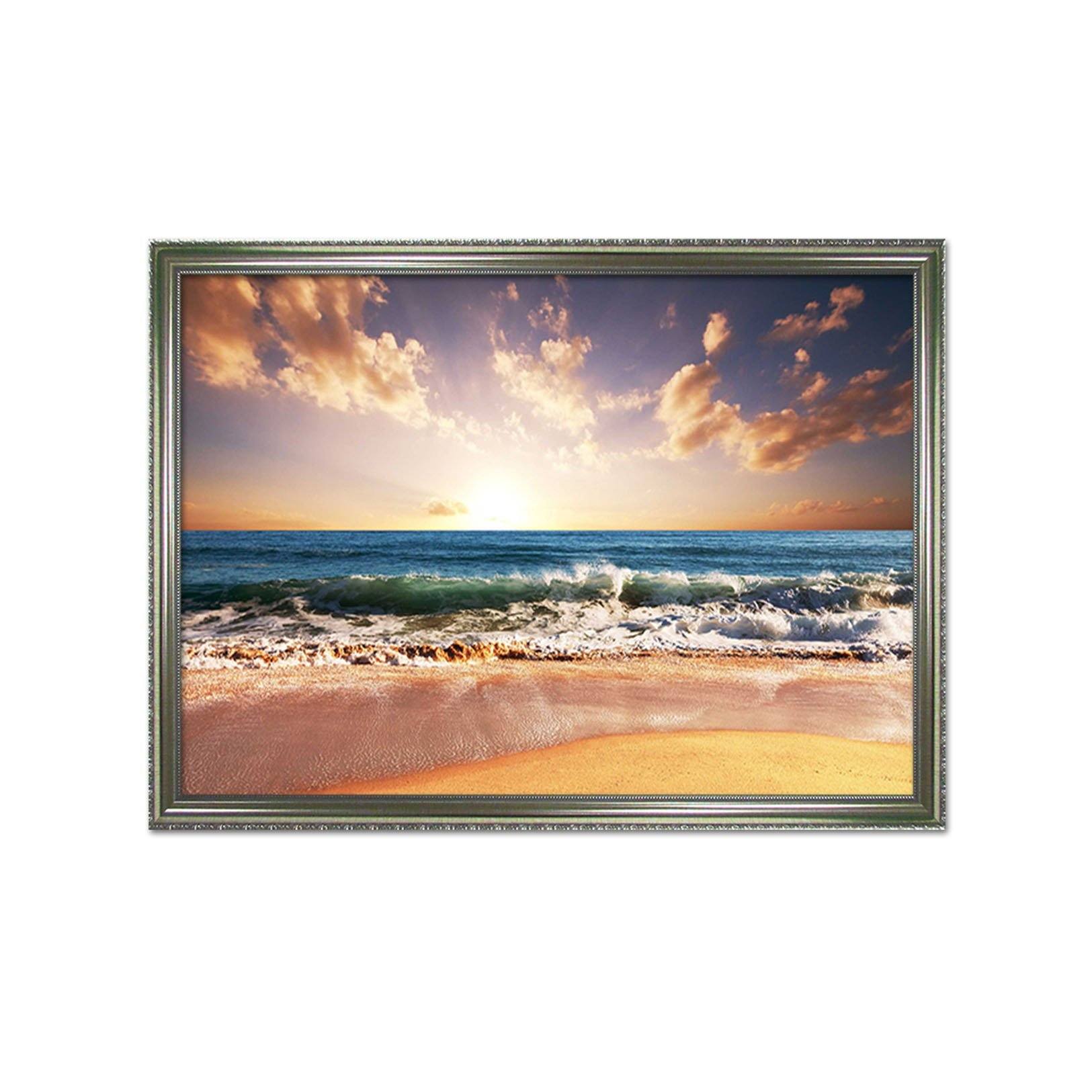 3D Surf Beach 075 Fake Framed Print Painting Wallpaper AJ Creativity Home