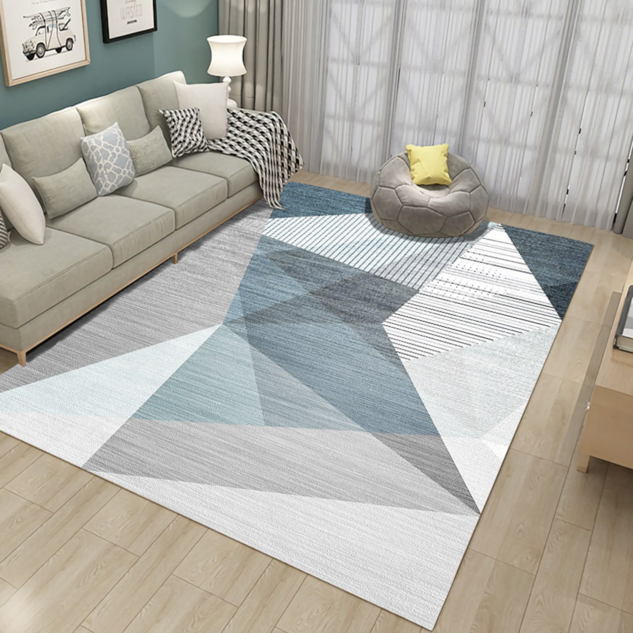 3D Color Geometry WG205 Non Slip Rug Mat Mat AJ Creativity Home