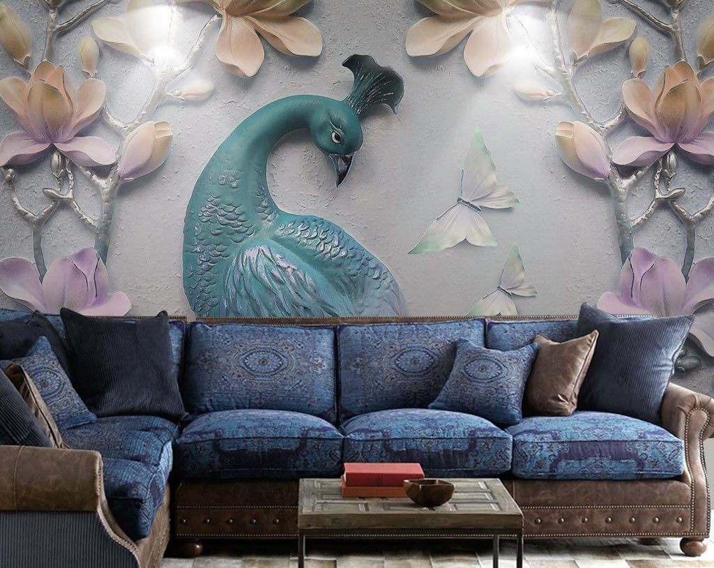 3D Peacock 64 Wall Murals Wallpaper AJ Wallpaper 2
