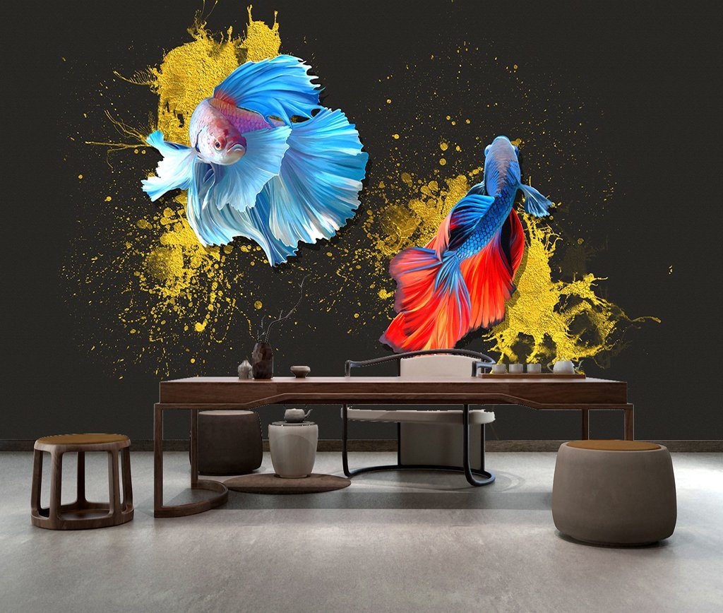 3D Goldfish 350 Wall Murals Wallpaper AJ Wallpaper 2
