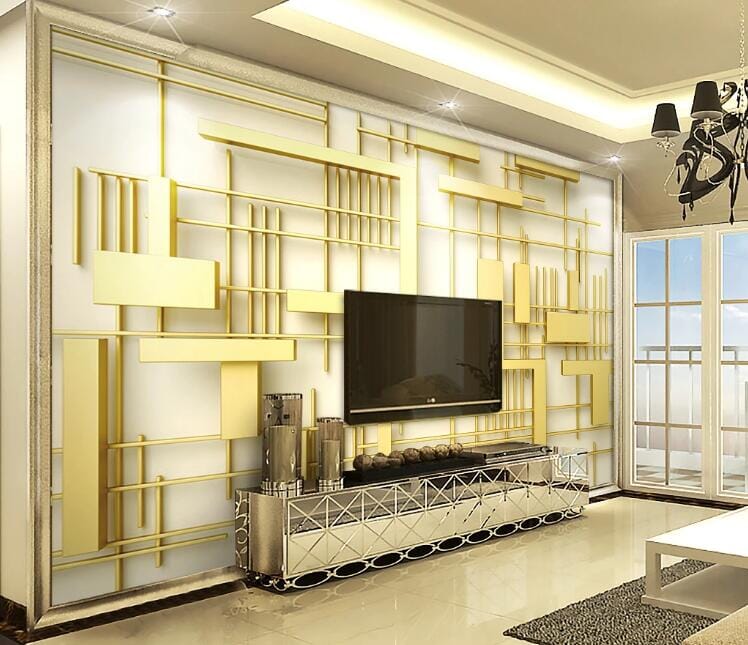 3D Simple Golden WC137 Wall Murals Wallpaper AJ Wallpaper 2