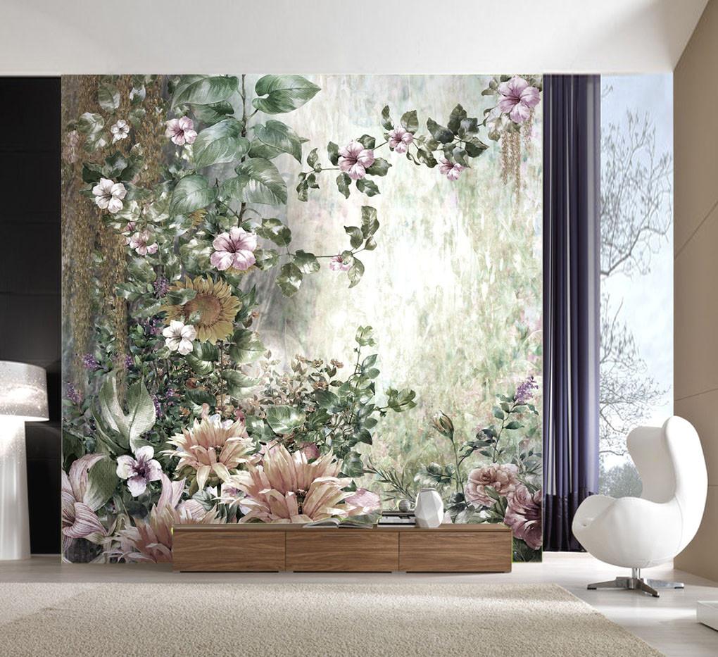 3D Pink Peach Flower 346 Wallpaper AJ Wallpaper