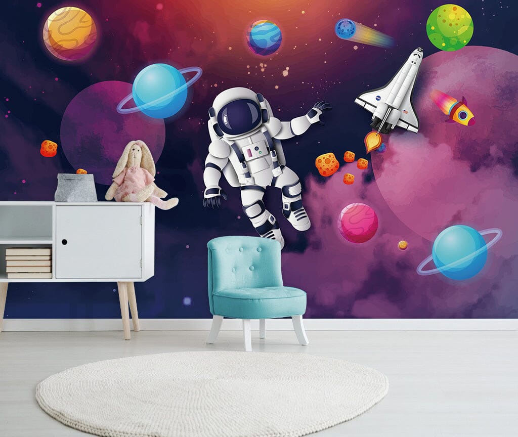 3D Planet Astronaut WC079 Wall Murals Wallpaper AJ Wallpaper 2
