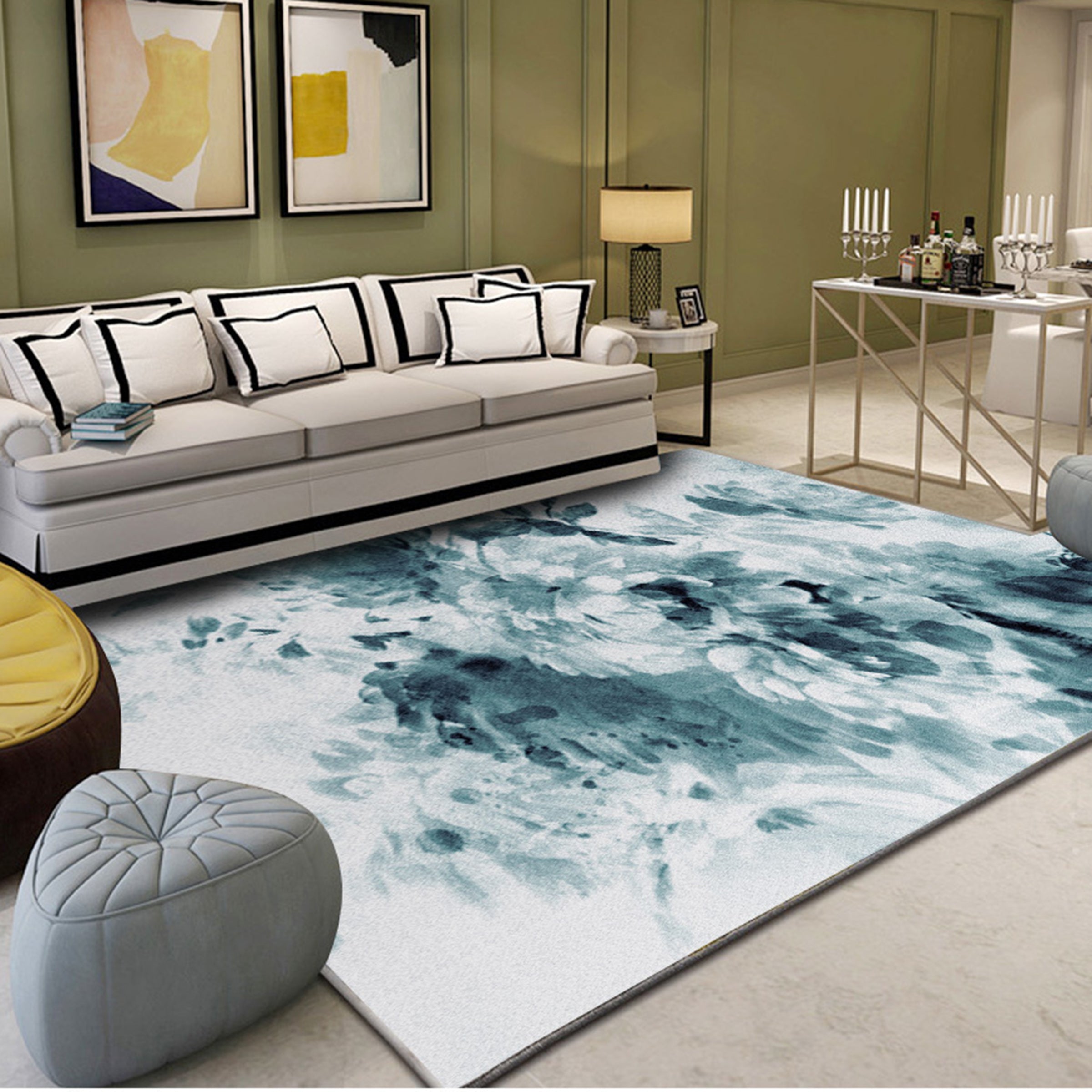 3D Gray Flowers WG289 Non Slip Rug Mat Mat AJ Creativity Home