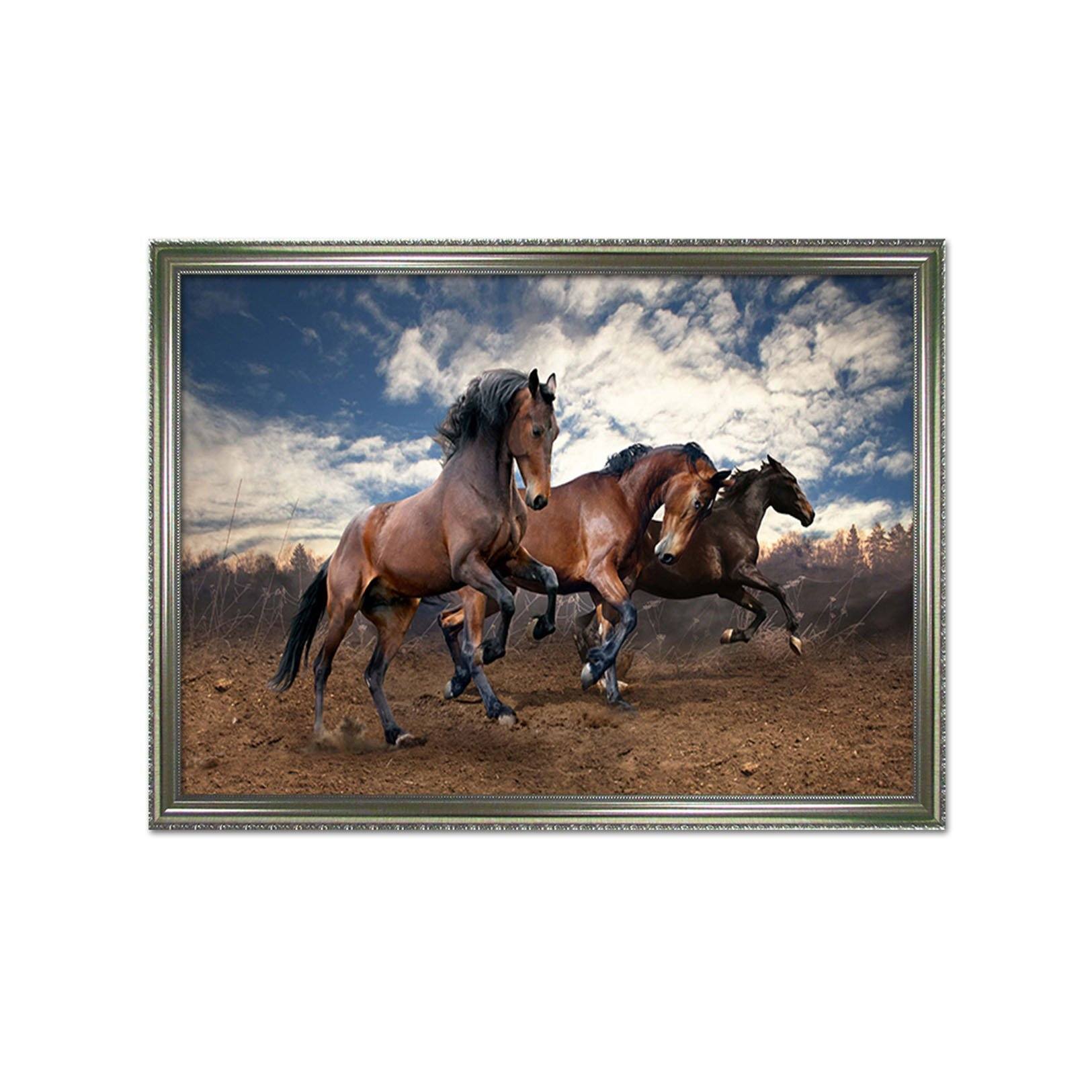 3D Brown Horse 062 Fake Framed Print Painting Wallpaper AJ Creativity Home