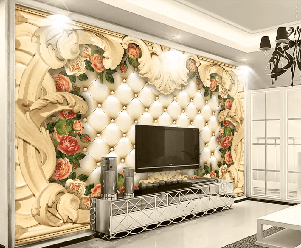 3D Sofa Cushion Flower Pattern 99 Wallpaper AJ Wallpaper 2