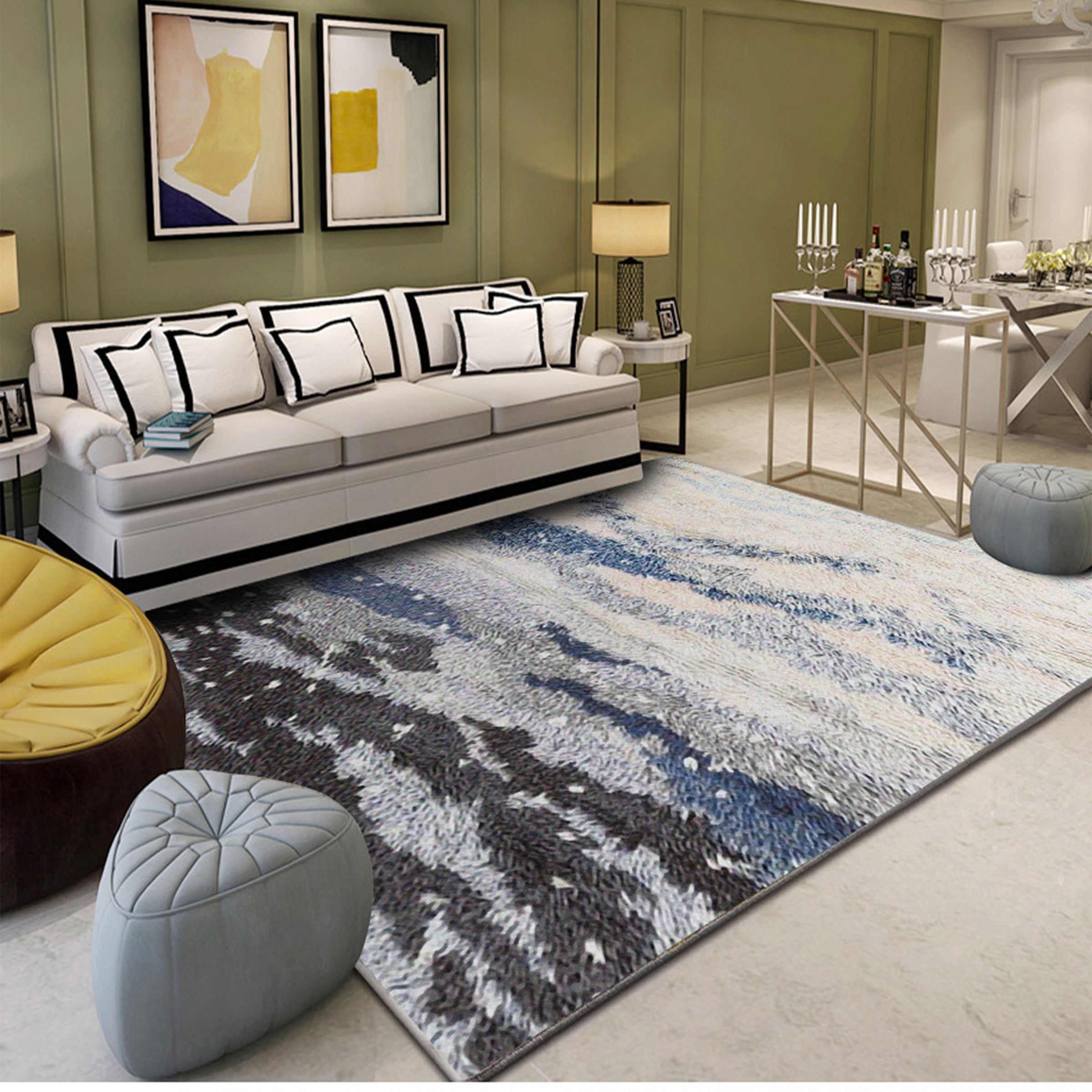 3D Gray Blue Spots WG134 Non Slip Rug Mat Mat AJ Creativity Home