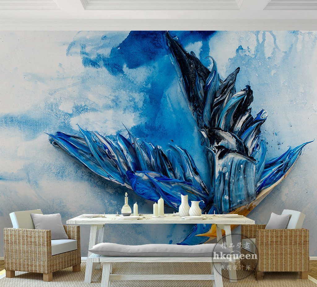 3D Ink Painting Blue 124 Wall Murals Wallpaper AJ Wallpaper 2
