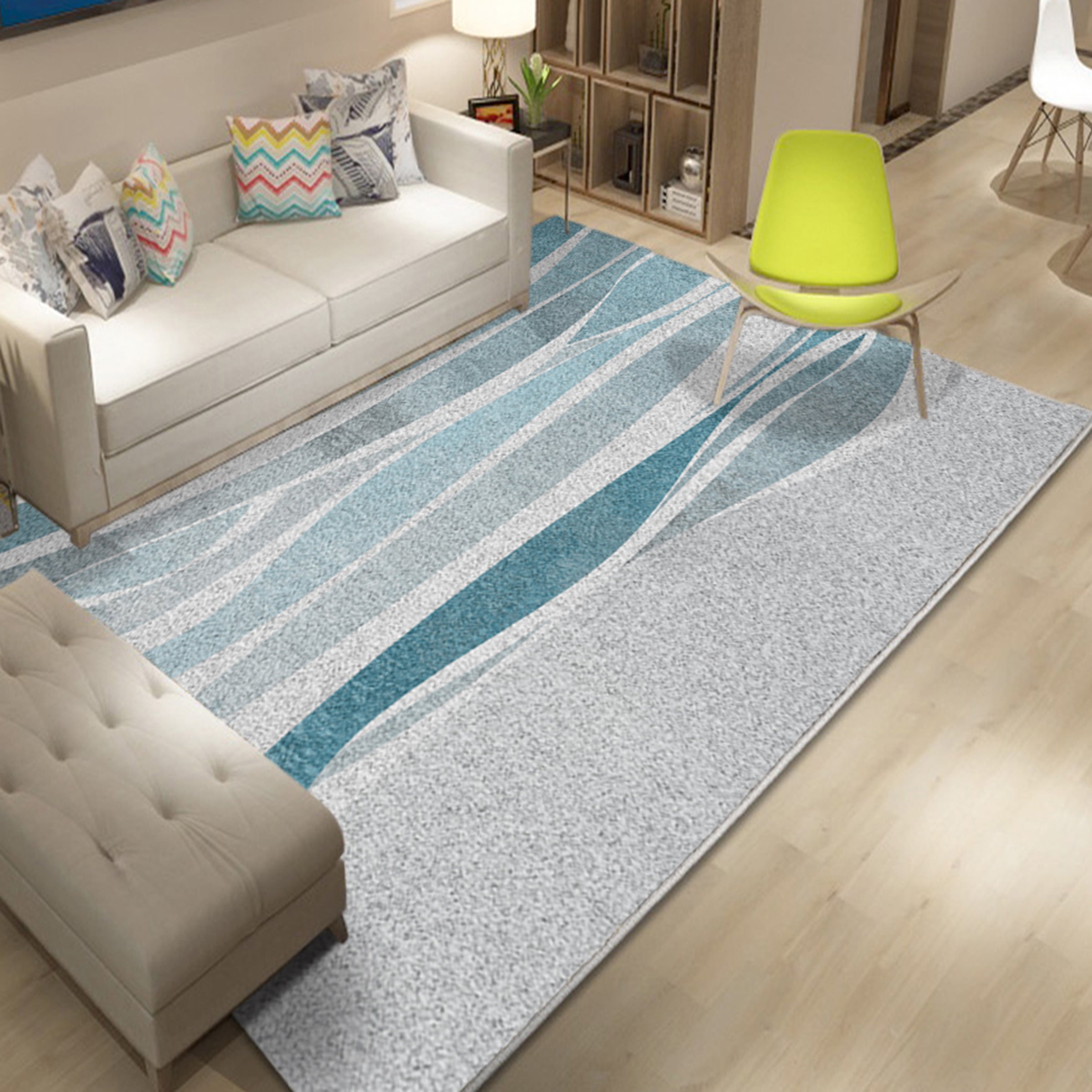 3D Light Green Stripes WG070 Non Slip Rug Mat Mat AJ Creativity Home