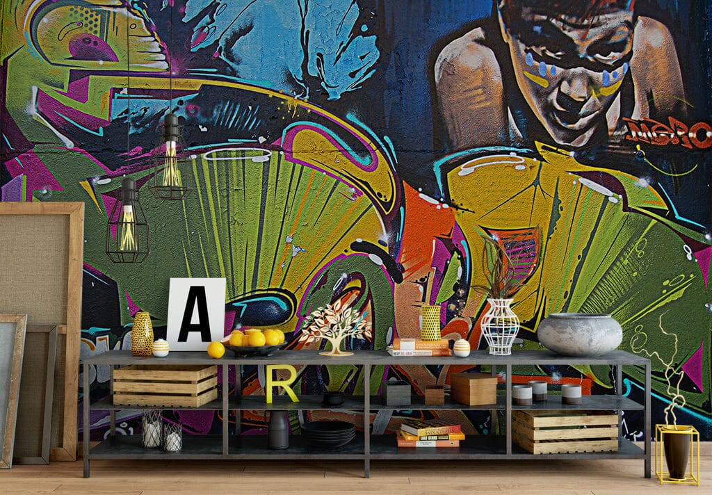 3D Color Graffiti WC022 Wall Murals Wallpaper AJ Wallpaper 2
