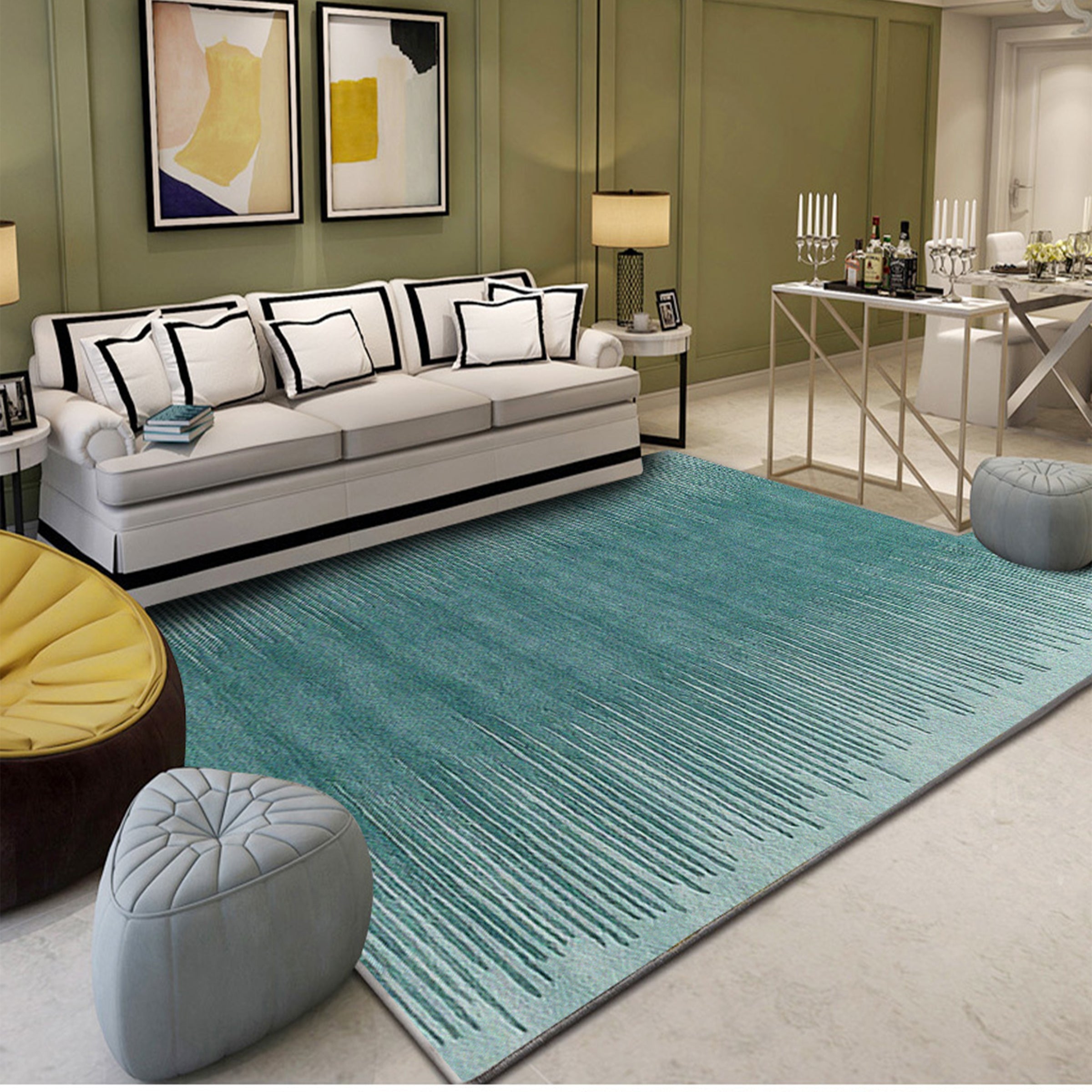 3D Green Vertical WG140 Non Slip Rug Mat Mat AJ Creativity Home