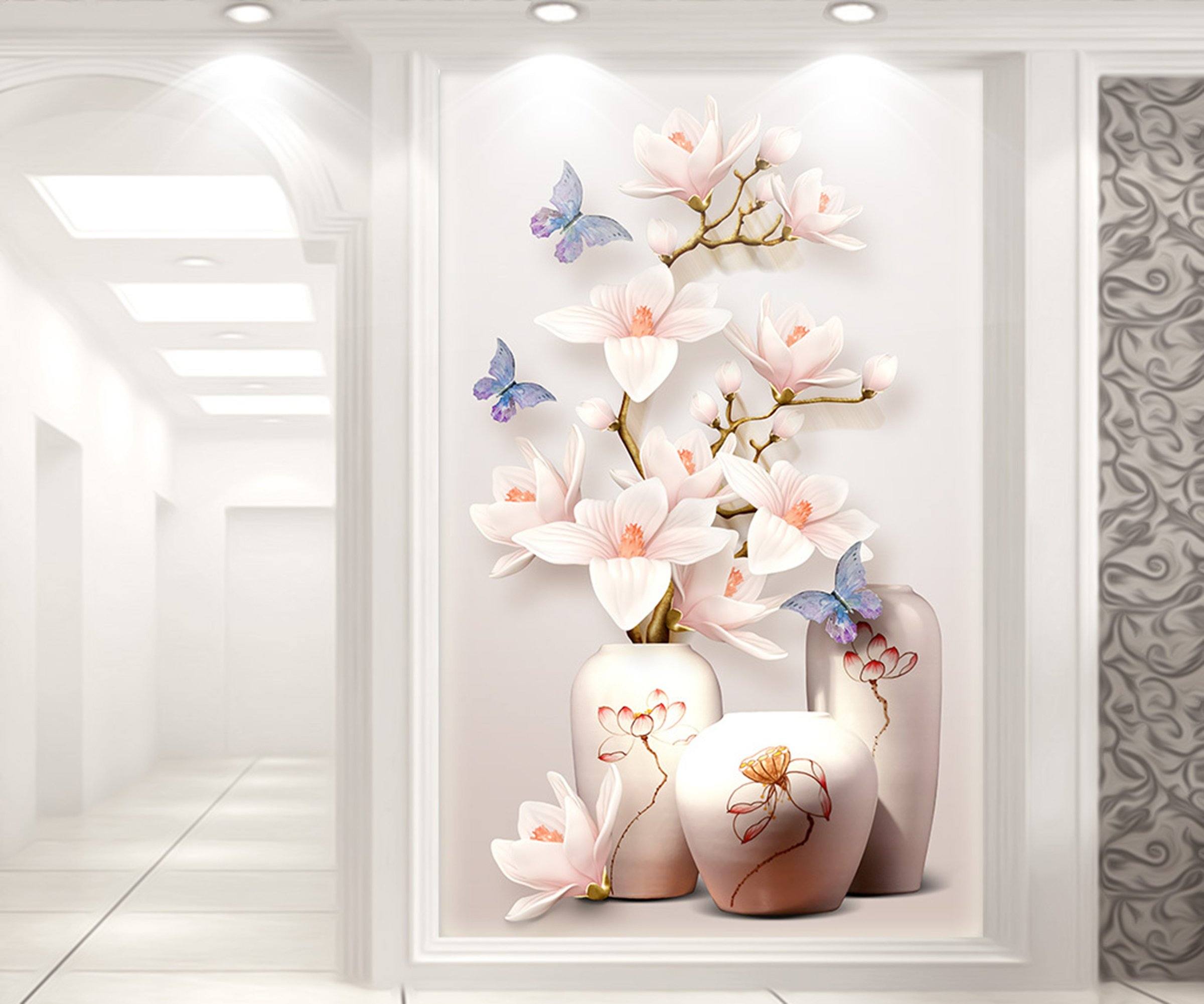 3D Vase Flower 76 Wall Murals Wallpaper AJ Wallpaper 2