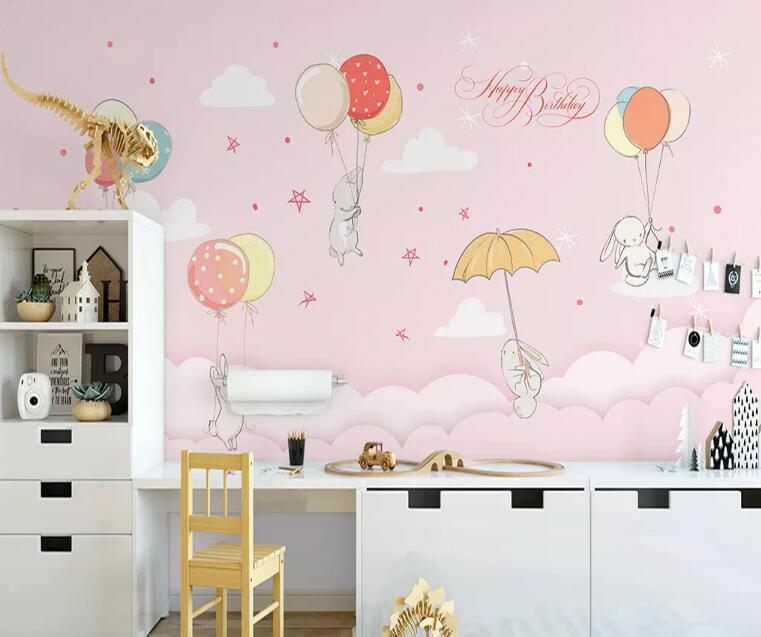 3D Pink Balloon 732 Wall Murals Wallpaper AJ Wallpaper 2