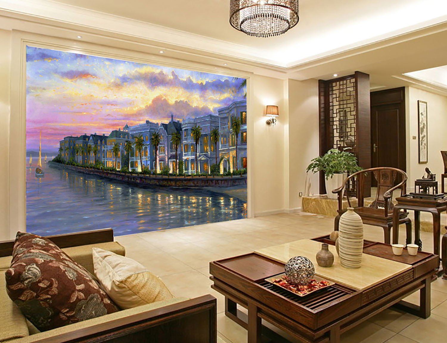 Seaside Buildings Wallpaper AJ Wallpaper