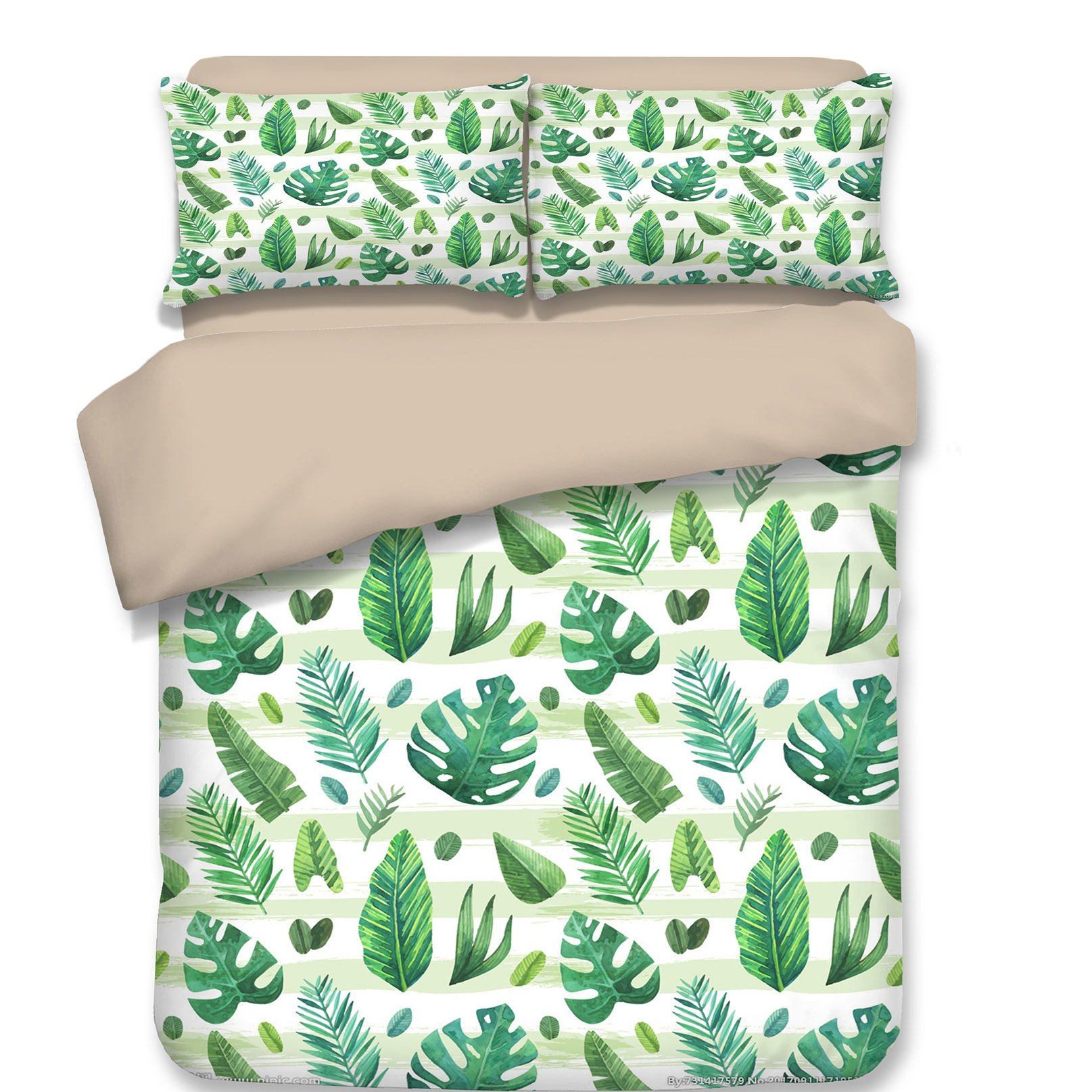 3D Big Leavesr 91 Bed Pillowcases Quilt Wallpaper AJ Wallpaper