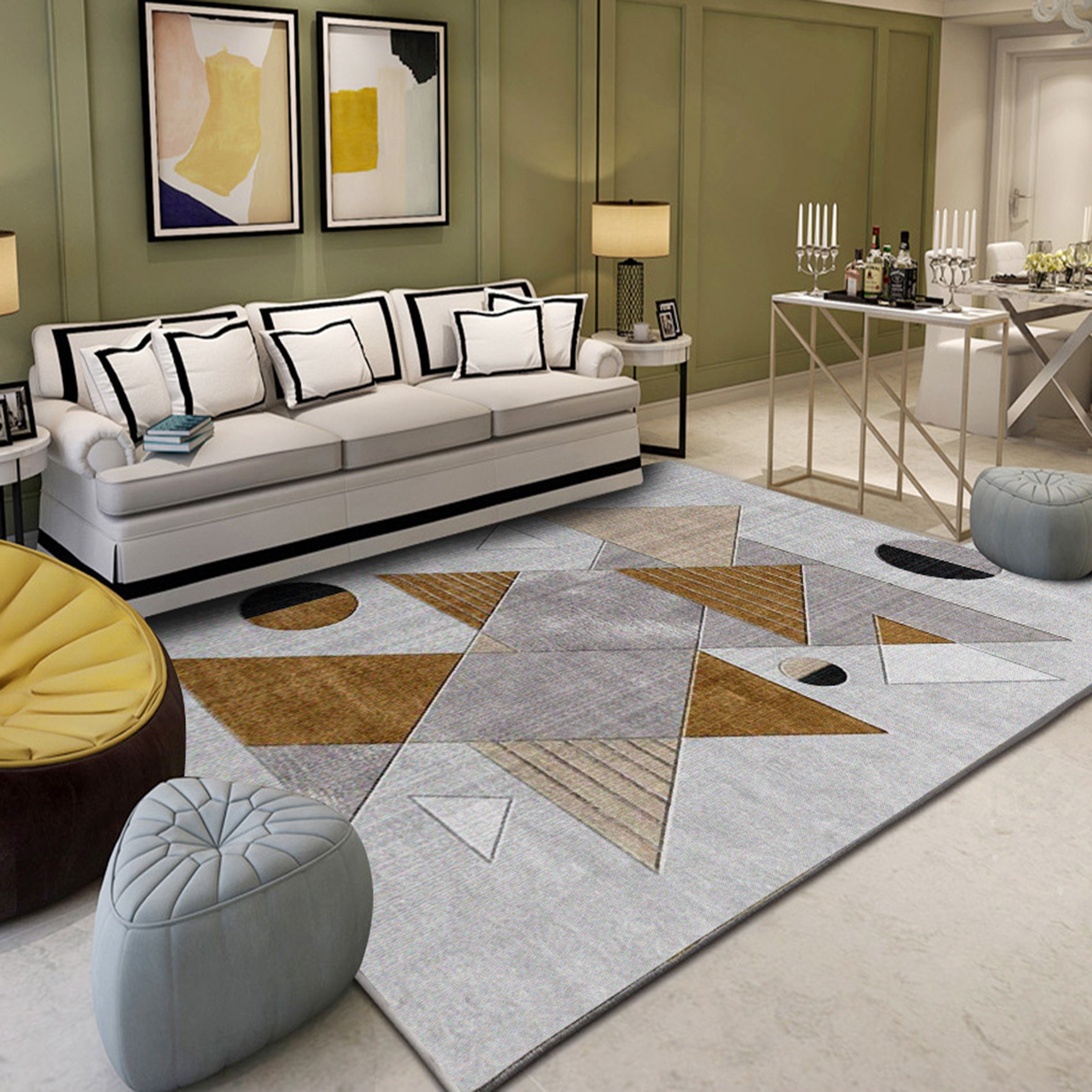 3D Geometric Piece WG042 Non Slip Rug Mat Mat AJ Creativity Home