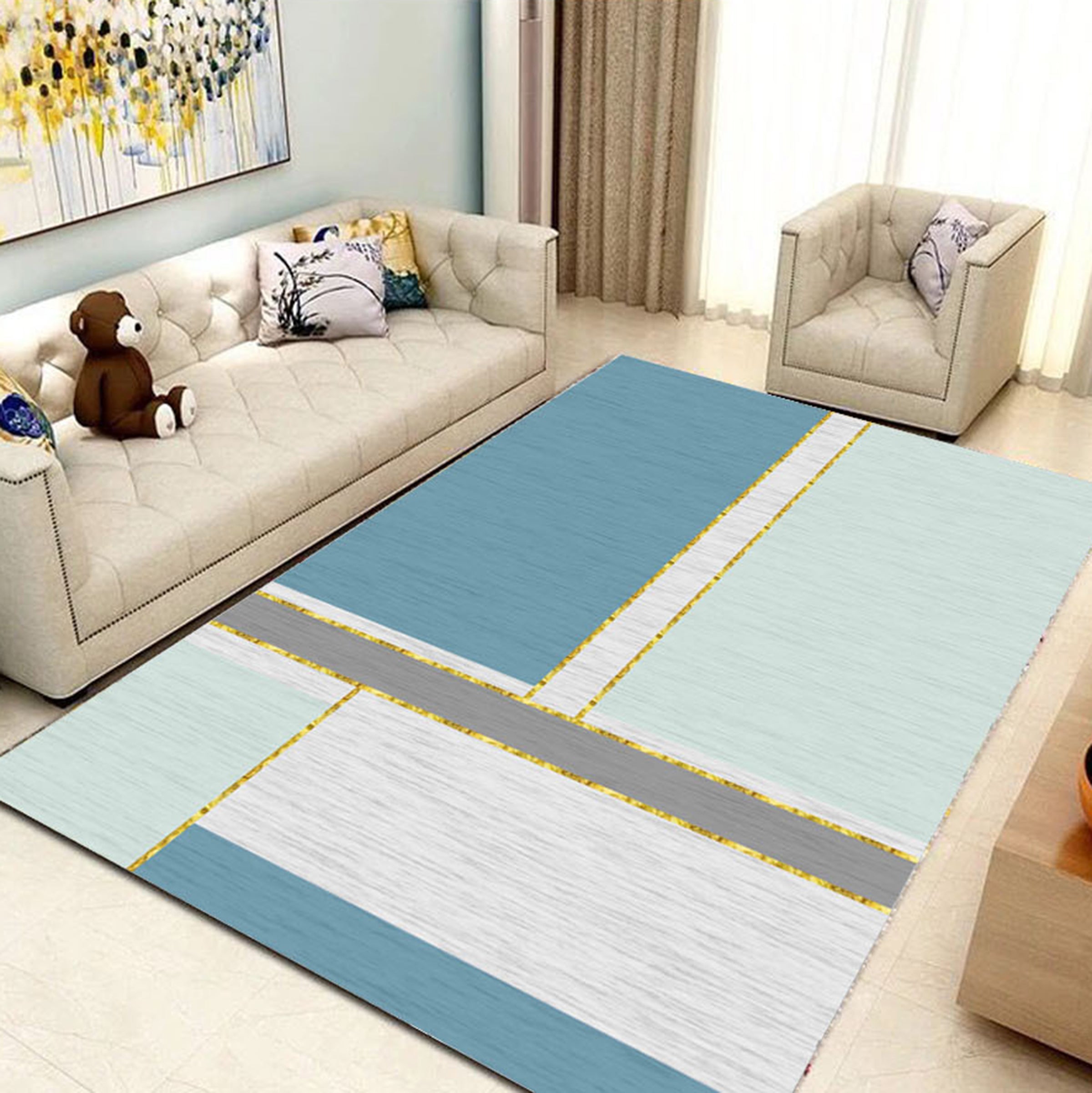 3D Color Geometry WG471 Non Slip Rug Mat Mat AJ Creativity Home