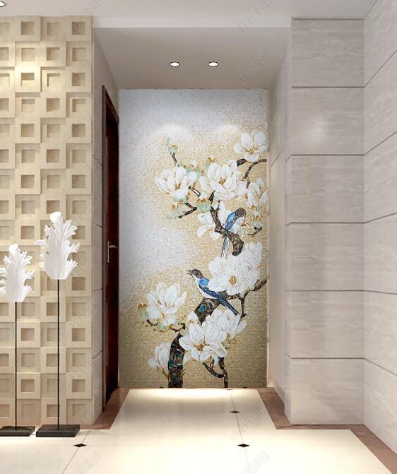 3D Bird Flowers WC283 Wall Murals Wallpaper AJ Wallpaper 2