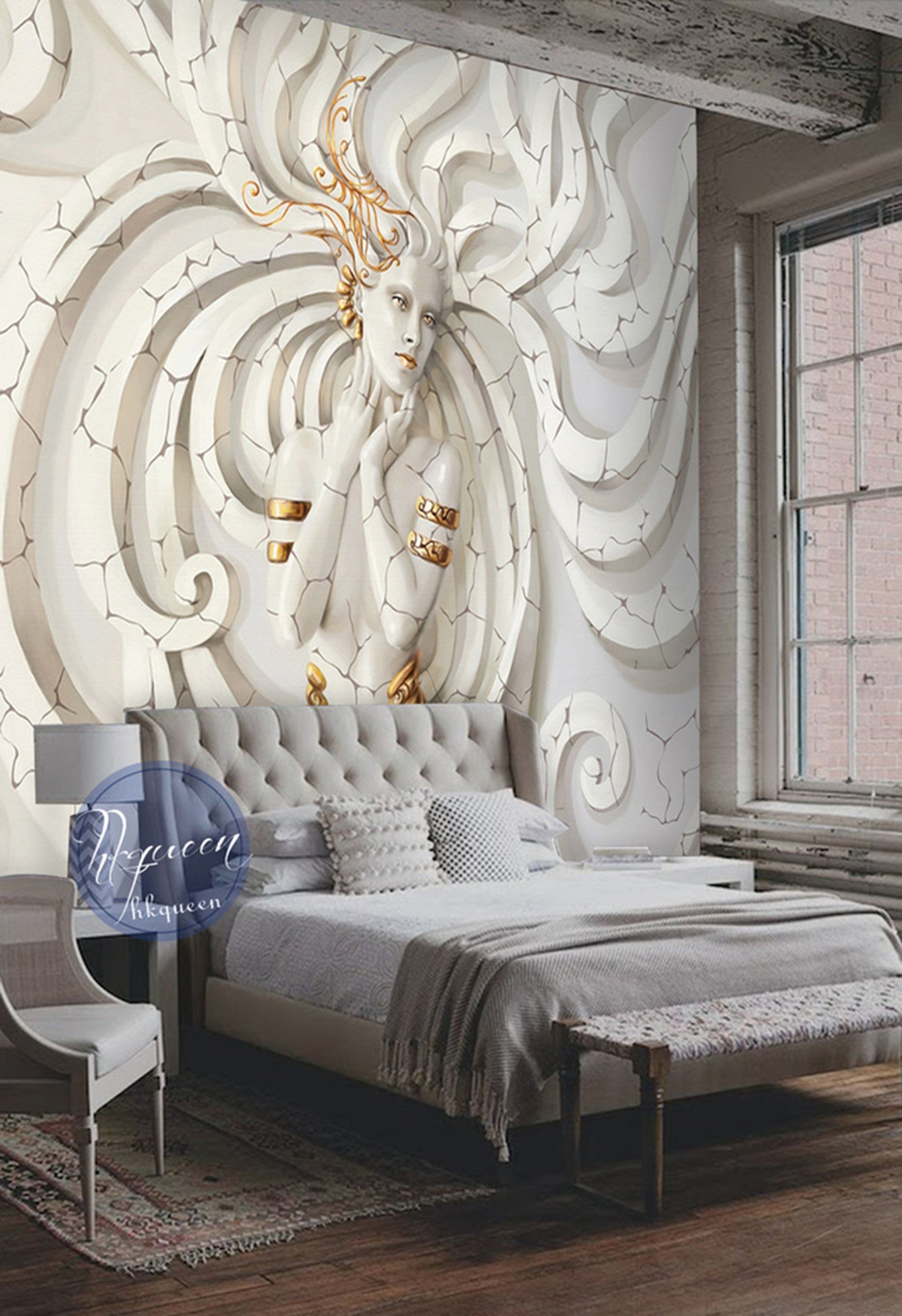3D Carved Beauty 386 Wall Murals Wallpaper AJ Wallpaper 2