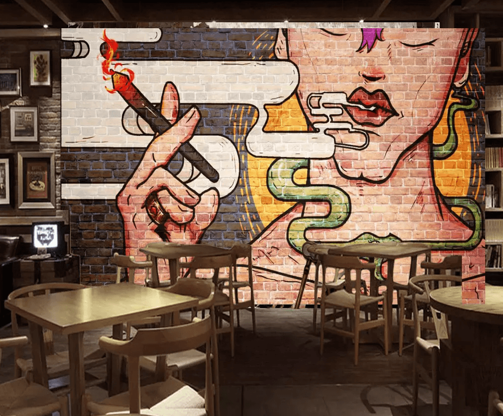3D Woman Smoking Wall Painting 314 Wallpaper AJ Wallpaper 2
