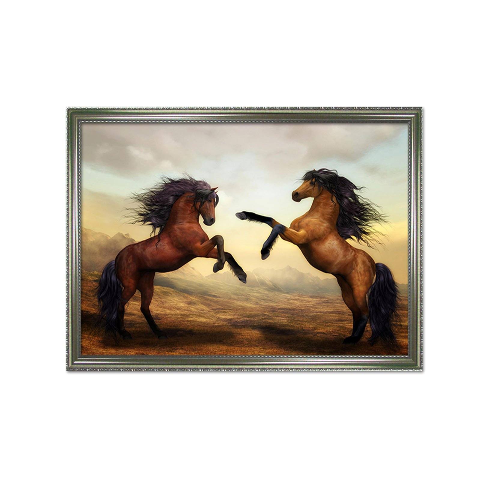 3D Struggle Horse 122 Fake Framed Print Painting Wallpaper AJ Creativity Home