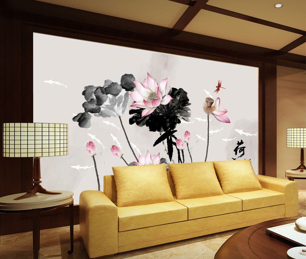 3D Lotus Leaf 577 Wall Murals Wallpaper AJ Wallpaper 2