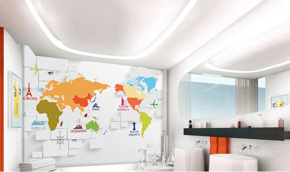 Colorful World Map Wallpaper AJ Wallpaper