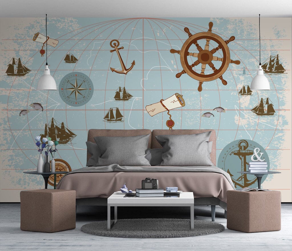 3D Earth Nautical WC087 Wall Murals Wallpaper AJ Wallpaper 2