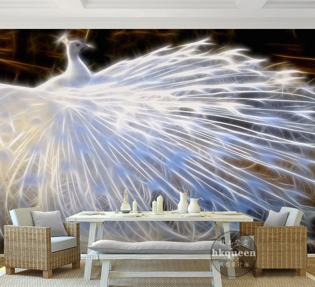 3D White Peacock 387 Wall Murals Wallpaper AJ Wallpaper 2