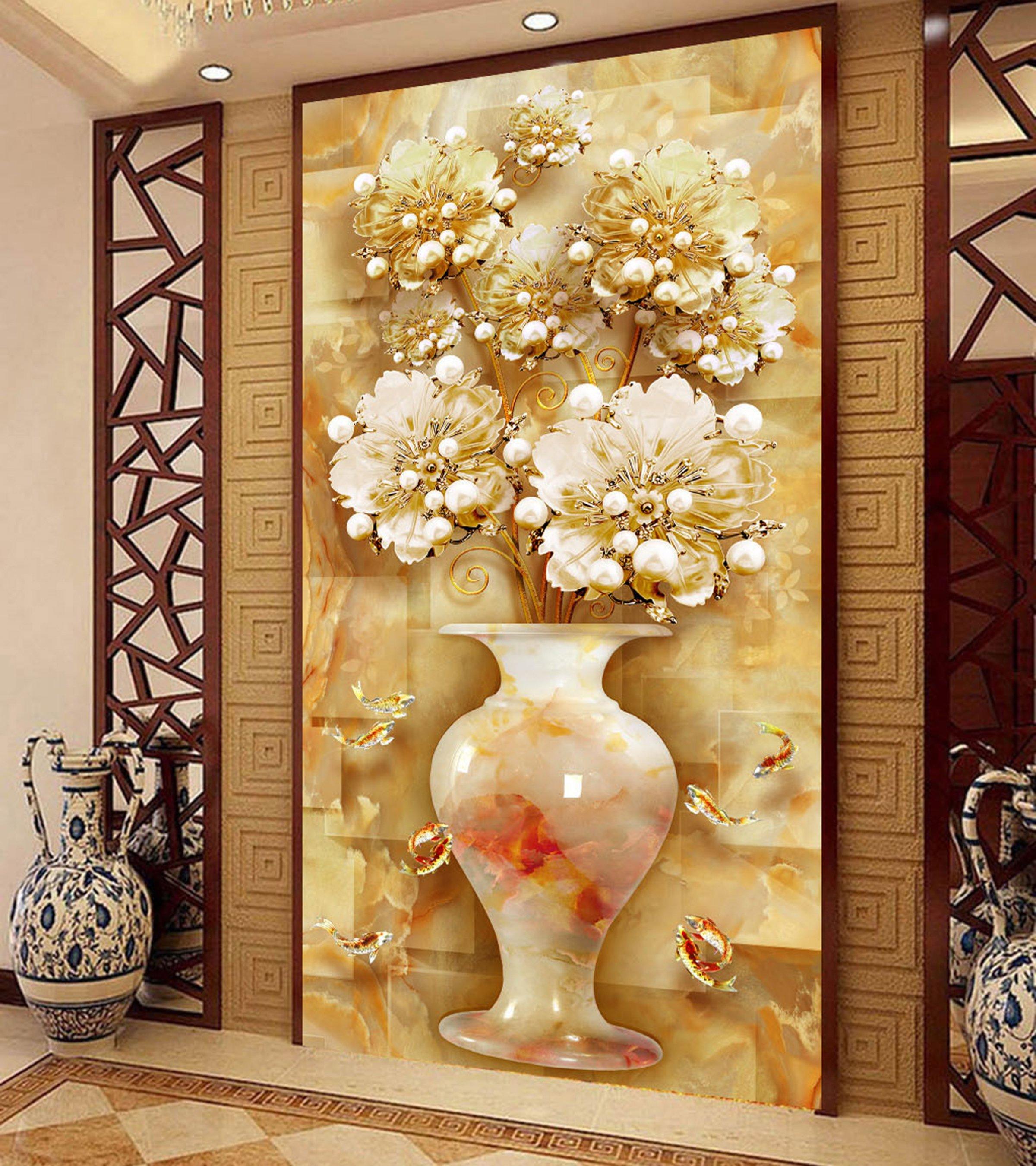 3D Vase Flower 85 Wall Murals Wallpaper AJ Wallpaper 2