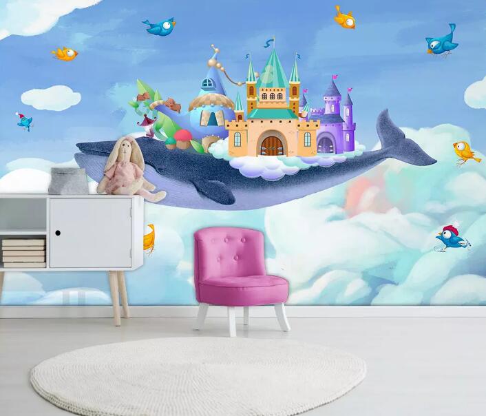 3D Whale Spaceship 1274 Wall Murals Wallpaper AJ Wallpaper 2